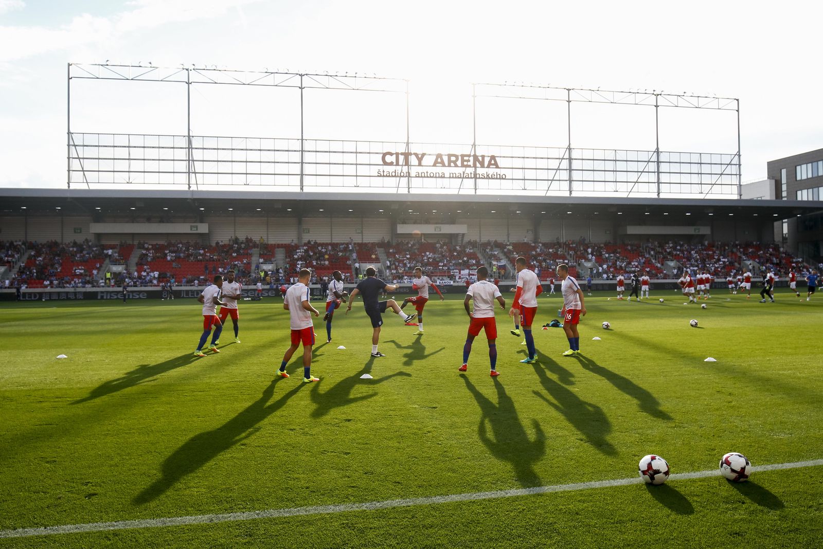 England warm up before their qualifier in Slovakia. (16mm, ISO500, 1/2500th, f4)