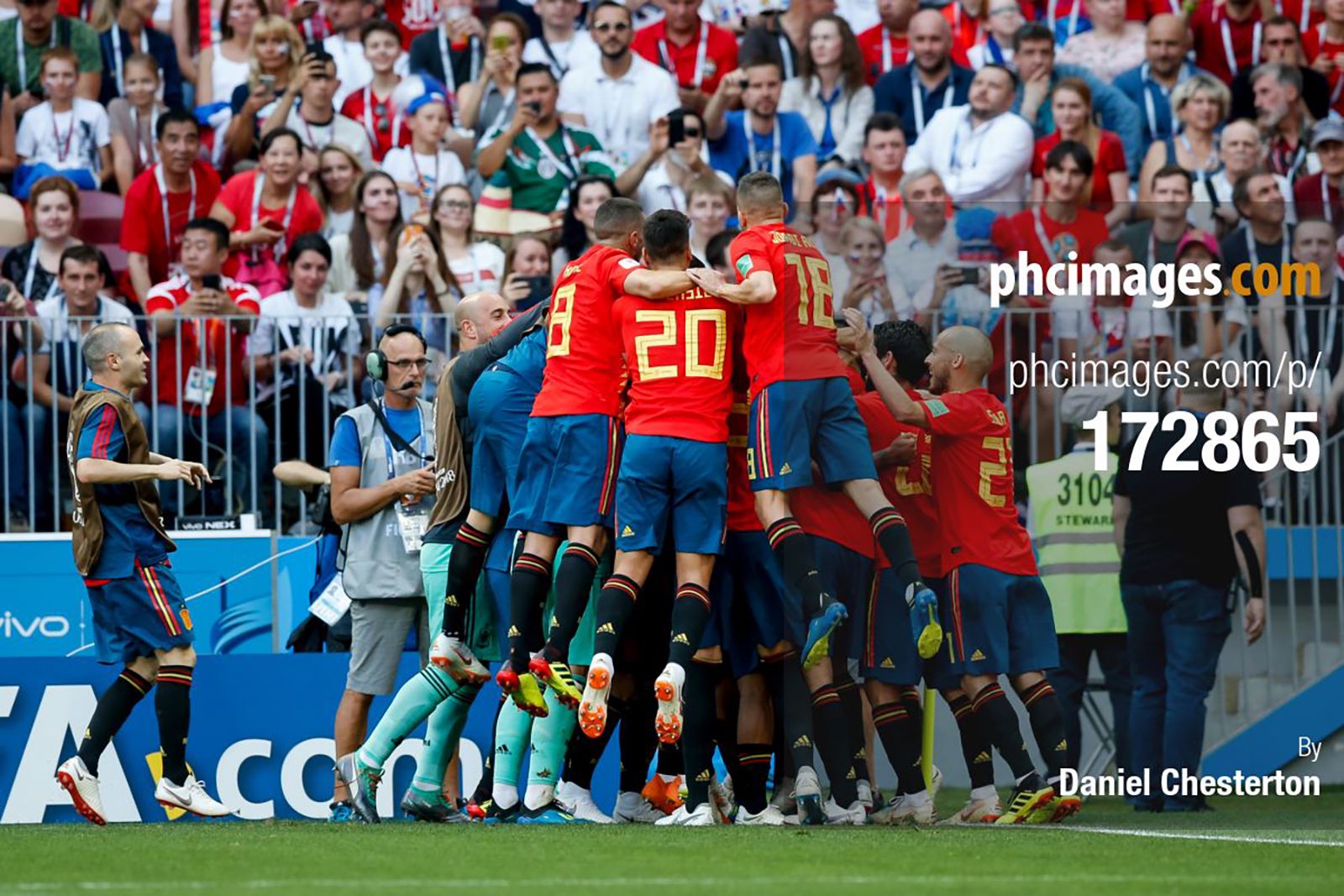 Spain celebrate their opener