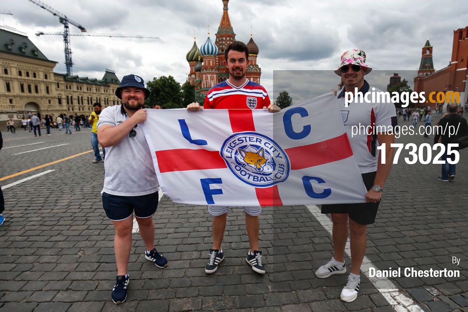 Leicester fans in Red Square before the match