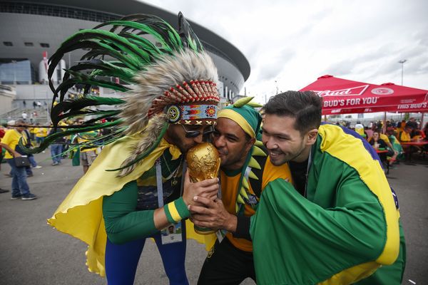 Brazil fans before their match against Costa Rica