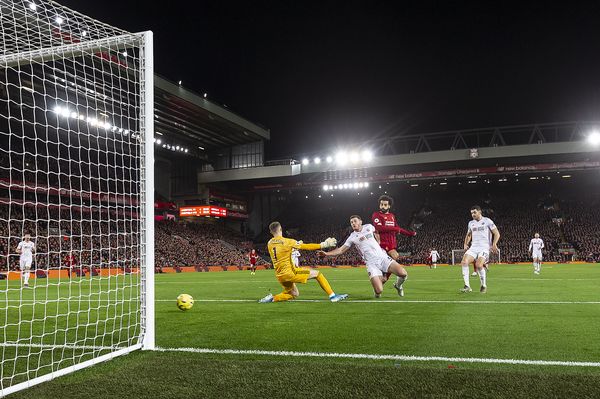 Mohamed Salah opens the scoring at Anfield