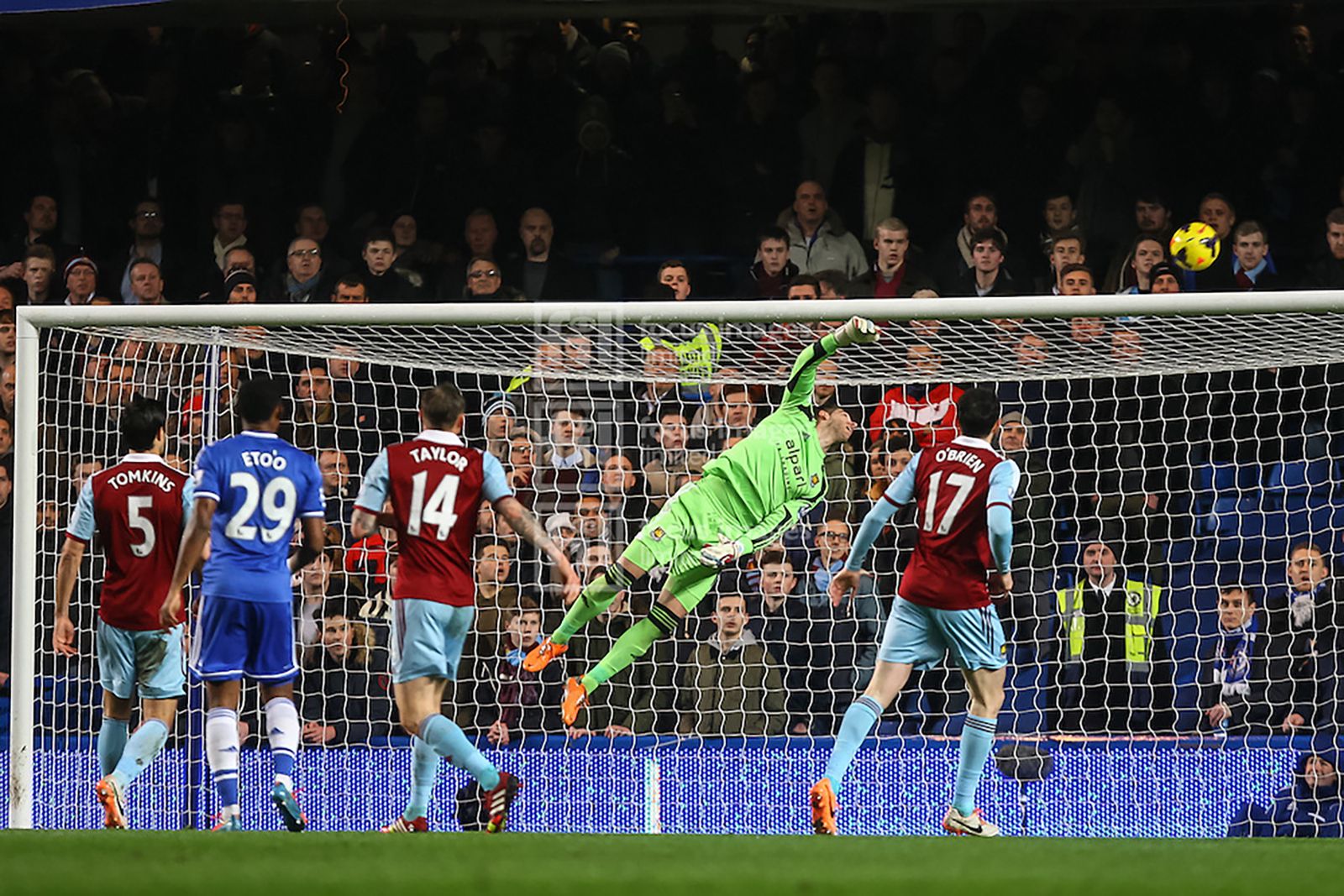 West Ham goalkeeper Adrián makes one of many good saves