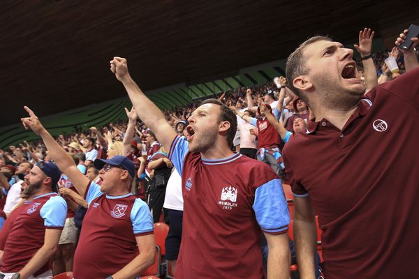 West Ham fans in good voice as the teams warm up