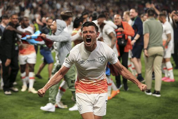 Aaron Cresswell celebrates