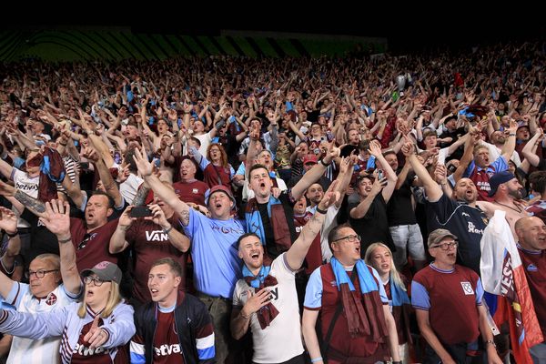 West Ham United fans celebrate the win