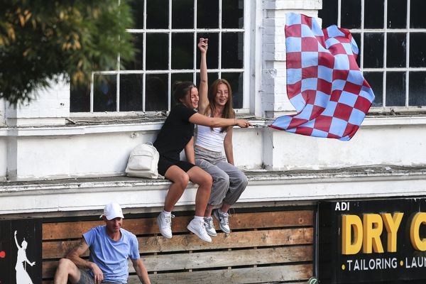 West Ham fans find a vantage point