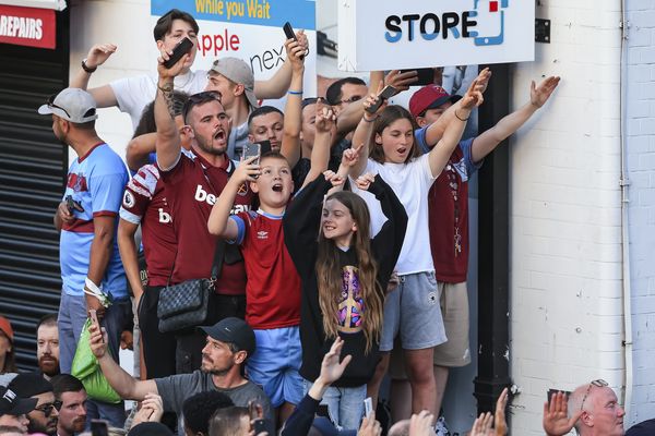 West Ham fans find a vantage point